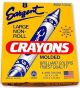 Sargent Art Molded Non-Roll Pressed Large Crayons 8 Colors