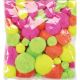 Assorted Sizes Acrylic Craft Neon Colors Pom Poms 300/pack