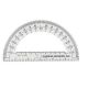 Protractor Plastic 180 Degree with 6 inch Ruler, Clear