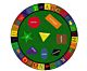 Simple Shapes Kids Educational Rugs 6' x 6' Round