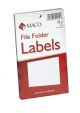 MACO White File Folder Labels, 9/16 x 3-7/16 Inches, 248 Per Box, FF-L1