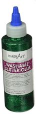 Handy Art Washable Glitter Glue Green, 8-Ounce