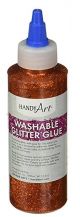 Handy Art Washable Glitter Glue Orange, 8-Ounce