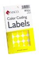 MACO Yellow Round Color Coding Labels, 3/4 Inches in Diameter, 1000 Per Box ,MR1212-4