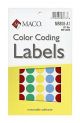 MACO Assorted Primary Round Color Coding Labels, 1/2 Inches in Diameter, 800 Per Box (MR808-A1)