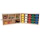 Wood Designs Children Tray & Shelf Folding Storage with (25) Assorted Trays WD-23603