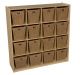 Wood Designs  Children Cubby Storage with 16 Medium Baskets, Natural wood ,  49