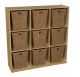 Wood Designs Children Cubby Storage with 9 Large Baskets, Natural wood ,  49